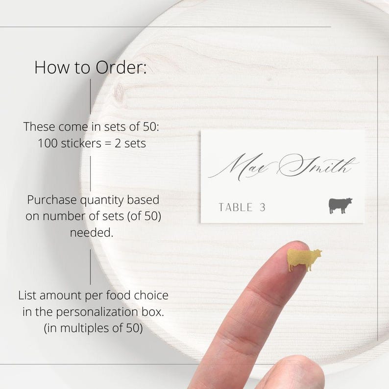 Meal Indicator Examples Meal Indicator Stickers (set of 50) Wedding Meal Decals Entree Stickers ...