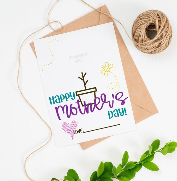 PRINTABLE Kids Mother's Day Cards Cute Toddler | Etsy