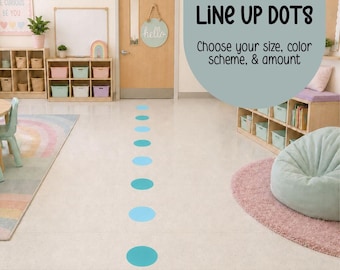 Custom Line Up Dots for Classroom Floor Line Markers Rainbow Floor Dot Stickers for Student Line Up Spots Floor Decals for Line Leader