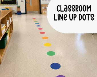 Puntos de vinilo para marcar líneas en el aula para preescolar, pegatinas de puntos de arcoíris para el suelo, marcadores de líneas para guardería, calcomanías para el suelo para zonas de movimiento en el jardín de infancia.