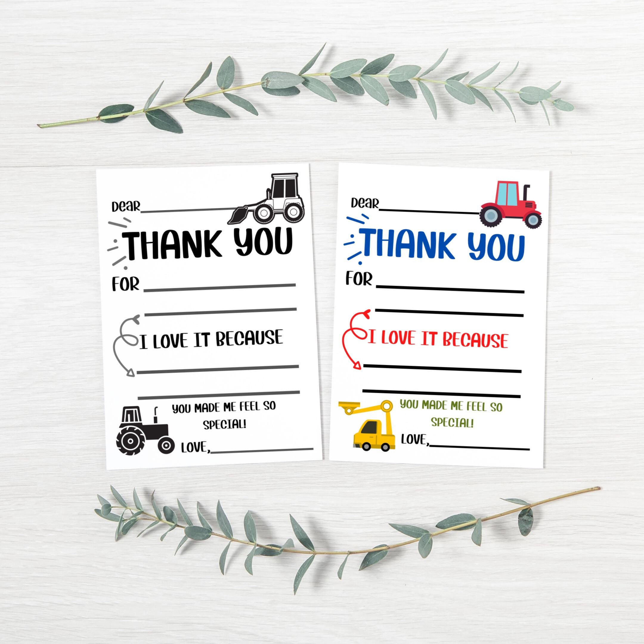 kids printable thank you cards cute thank you notecards for etsy