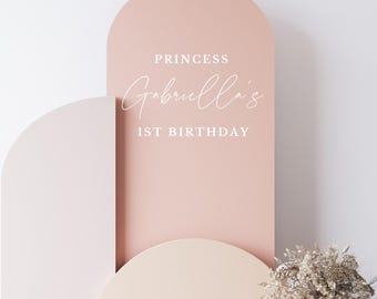 Princess First Birthday Decal for Arch Backdrop Princess Theme Party Sign First Birthday Party Decor for Princess Birthday Sign Decal