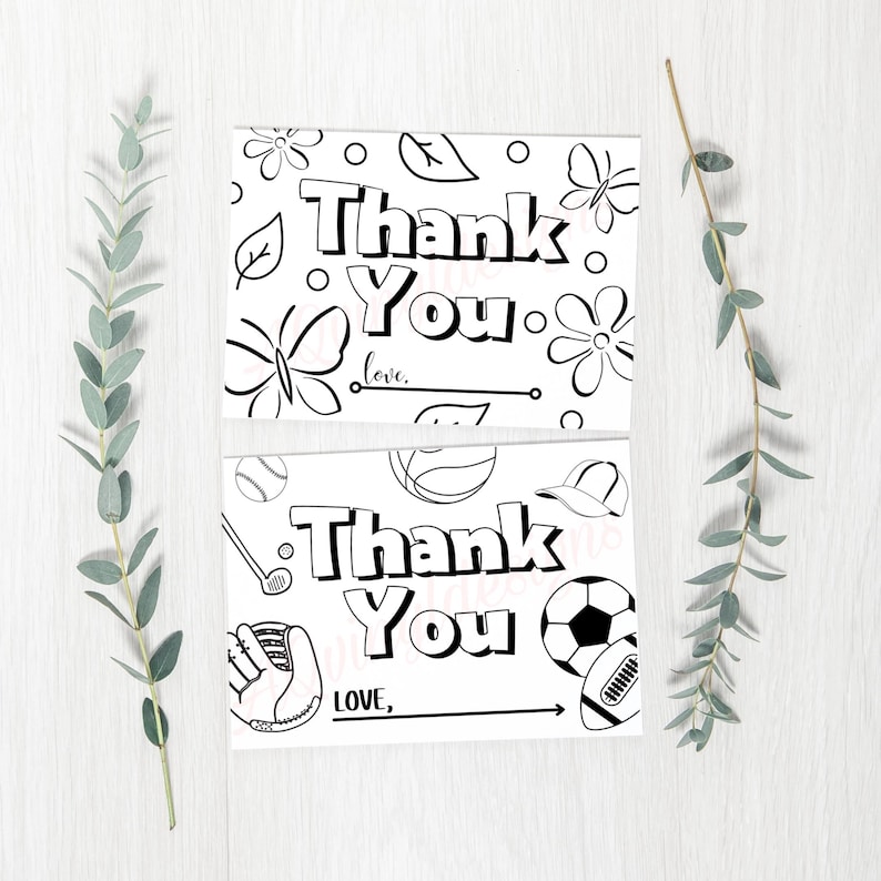 Kids Printable Coloring Thank You Cards Kids Coloring Page Activity For Printing At Home Cute Thank You Notecards For Learning Gratitude Thank You Cards Paper Party Supplies Delage Com Br