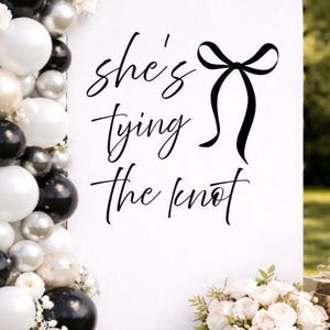 Wedding shower welcome sign decal with bow theme lettering