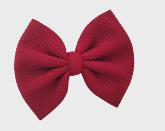 Maroon Fabric Hair Bow | Bullet Hair Bow | Big Hair Bow | Hair Clip | Girls Hair Bow