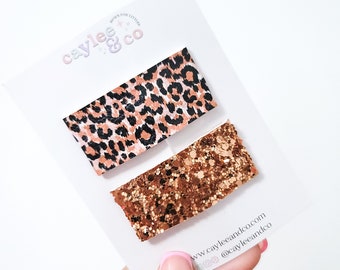 Juego de pinzas para el pelo con diseño de leopardo