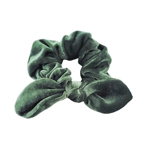Coletero verde enebro / Coletero de terciopelo / Coletero jumbo / Coletero para el pelo / Coletero para atar