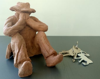 Ceramic artistic figurine - the thinker