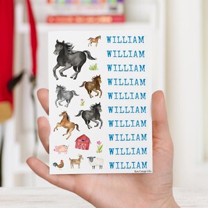Cavalli Foglio adesivo personalizzato, 24 divertenti adesivi per biglietti di compleanno carini, adesivi personalizzati, animali fattoria maiale pecora festa bottino sacchetto Planner Pasqua