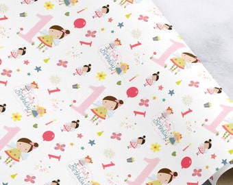 Baby's first birthday wrapping paper 2025