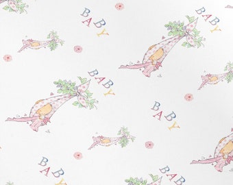 Rollo de papel para regalo de baby shower: diseño de bebé rosa y azul