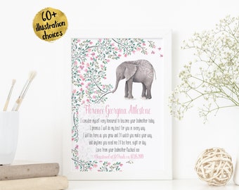 Christening gifts from the Godparents, christening gift Goddaughter Godson baptism gifts, baptism keepsake print, Baptism Wall Art :)