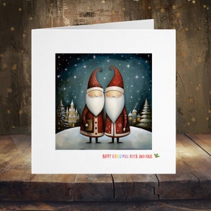 Carte de Noël gay, fierté lgbtq+ du père Noël, couple gay hommes hommes, MLM 0,2