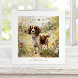 Carte d'anniversaire épagneul springer anglais, animal de compagnie chien personnalisé tout âge, carte d'anniversaire de chien pour, anniversaire furbaby, carte d'anniversaire springer ess