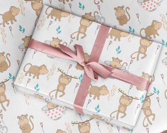 monkey wrapping paper