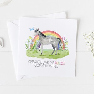 Carte commémorative pour animaux de compagnie de chevaux. Cadeau commémoratif poney pour votre animal de compagnie v6