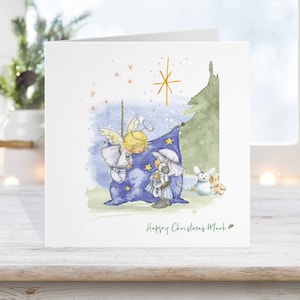 Packs Tarjeta de Natividad Tarjetas de Navidad, Escena de Natividad, Tarjeta de Navidad para niños, Escena de tarjeta de Navidad en acuarela, escena de natividad, juego de ángel pastor