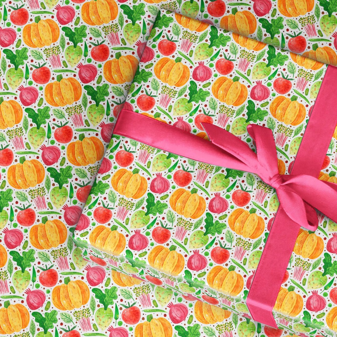Vegetable Wrapping Paper, Allotment Gift Smallholder Present, Gardening