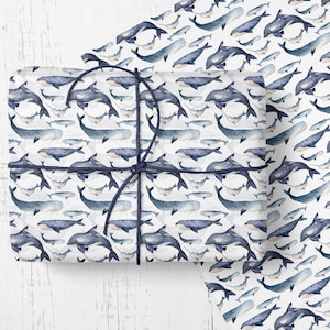 Wrapping Paper Roll,  Whale Under the sea theme, fishermans gifts in beautiful fishy paper!