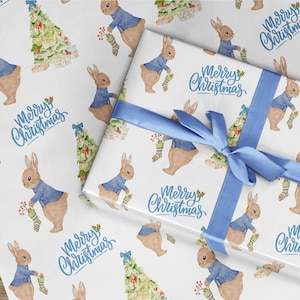 Weihnachtsbaby-Geschenkpapier, erstes Weihnachtsbaby? in Großbritannien, Kaninchen-Geschenkpapier, Kaninchen-Geschenkpapier, Weihnachtskaninchen-Verpackungsgeschenk