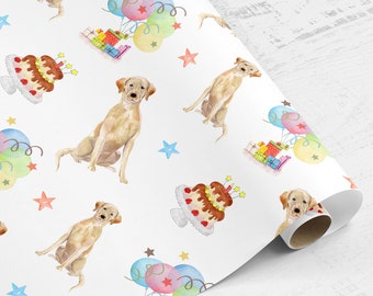 Labrador Birthday Wrapping Paper Roll: Dog Lover Gift Wrap