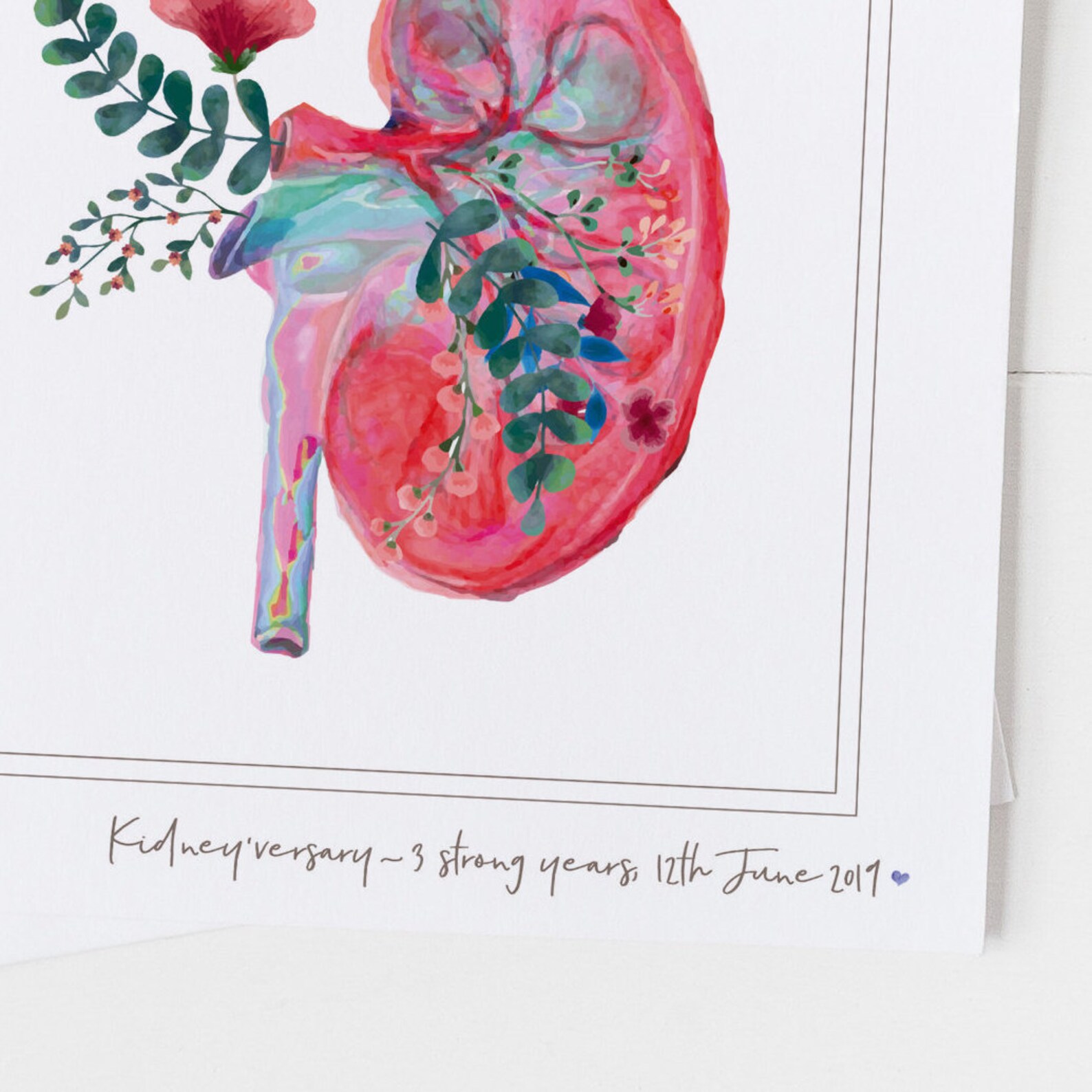 Kidney Anniversary Card Organ Donor Donation Recovery Etsy
