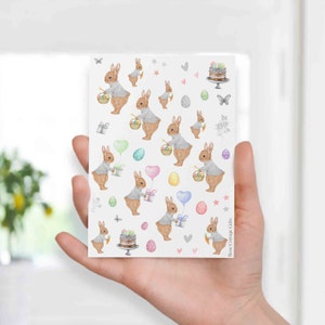 Unisex Osterei Sticker Blätter x1, Pastell Kinder Eiersuche, Aufkleber Blätter süßes Wasserfarben, Journal Planer Tagebuch alternatives Geschenk