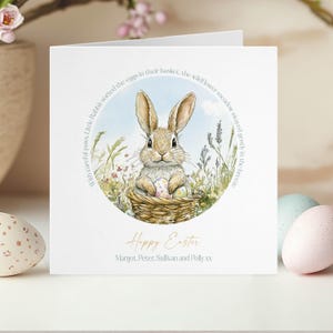 Osterkarte - Personalisierte Kaninchen Grußkarte, Osterhase Karte, Osterenkel, Eiersuche, Hase Aquarell - Story Karte Kapitel 2