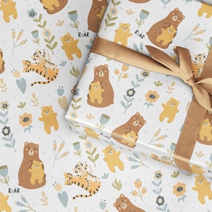 Rouleau de papier cadeau pour la fête des mères, maman et fils, fête des pères, bébé maman, bébé papa, papa maman pour les mères, première mère, maternité