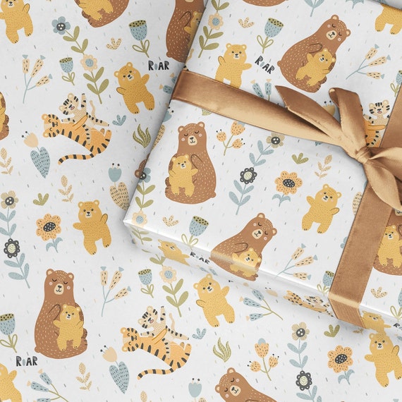 Gift Wrap. 2 Sheets Baby Boy Umbrella Wrapping Paper 50x70cm
