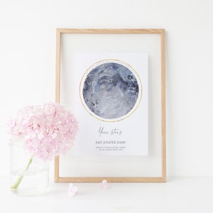 Christening Gifts Girls Boys Star Constellation Print, moon star gazing, The Day you were..