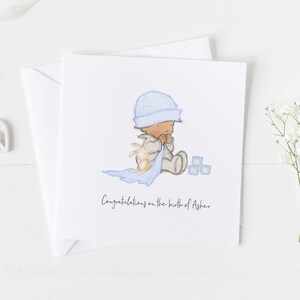 Nueva tarjeta de bebé, tarjeta de felicitación, tarjeta de bebé, tarjeta de niño lindo, tarjeta de bienvenida para bebé, nueva mamá, madre, tarjeta de acuarela, deseos para bebé