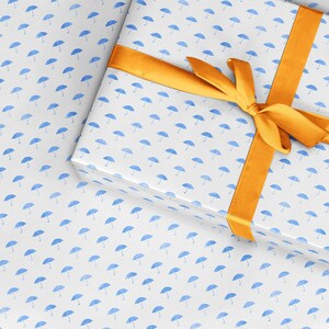 Carta da regalo per ombrelli, carta da regalo blu per ombrelli, carta da regalo di lusso, regalo pluviofilo, carta da regalo antipioggia, carta per ombrelli