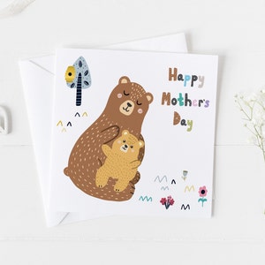 Bären-Mütter-Tageskarte Zeitgenössische 1. Mutter-Tageskarte, Muttertagskarte, Mama-Baby, Bärenbaby-Muttersonntag, Papa-Baby, Vatertagskarte
