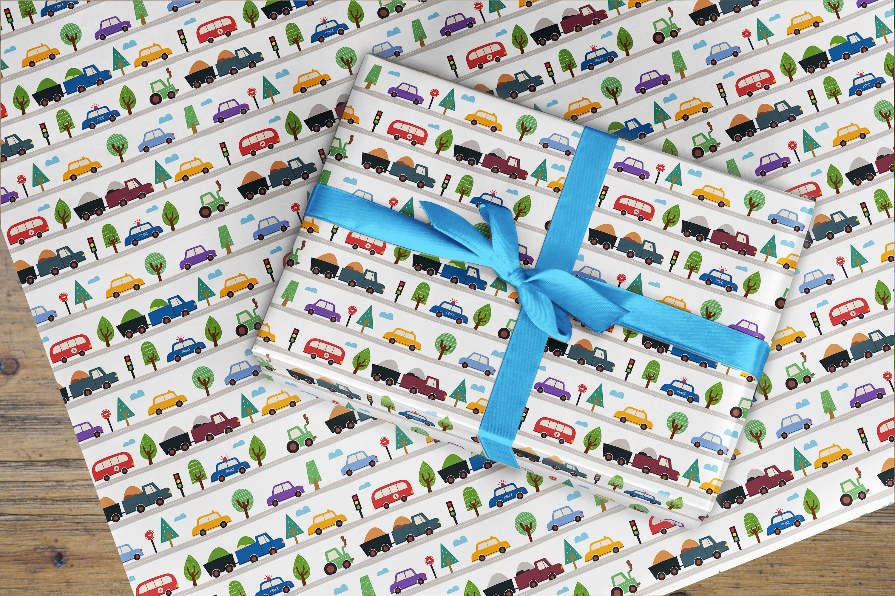 Baby Boys Wrapping Paper, New Boy Gift Wrap Paper, Blue Wrapping Paper Gift  Wrap 2 