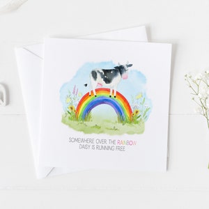Carte commémorative de vache pour animaux de compagnie. Cadeau commémoratif de ferme pour votre animal de compagnie v8