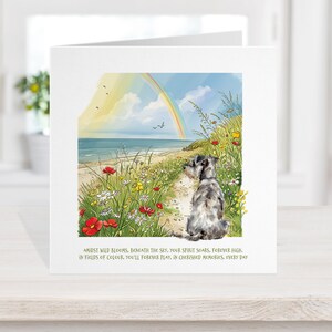 Schnauzer-Gedenkkarte, Regenbogenbrücke Haustierverlustkarte Tiertrauerkarte, Entschuldigung für Ihren Verlusthundekarte, Karte einschlafen lassen,