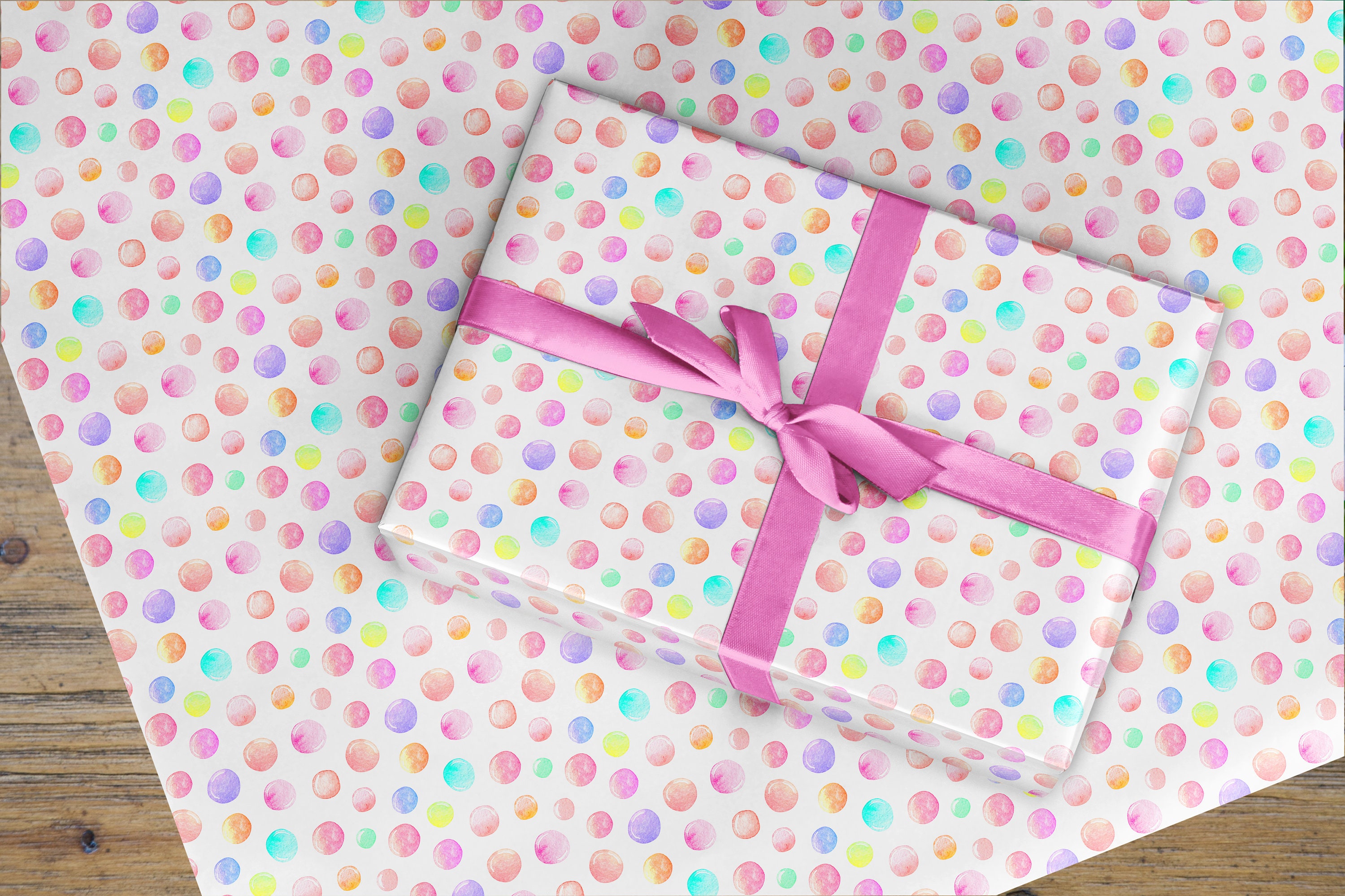 Bubbles Wrapping paper Illustrated pink bubble wrap fun gift Etsy