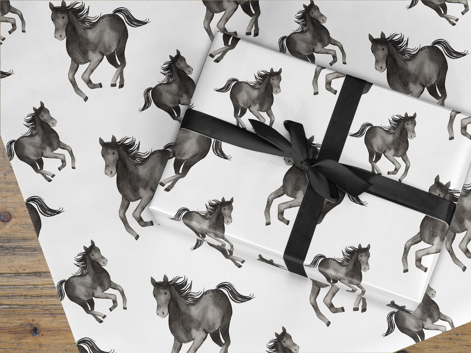 Horse wrapping paper horse gift wrap pony gift wrapping | Etsy