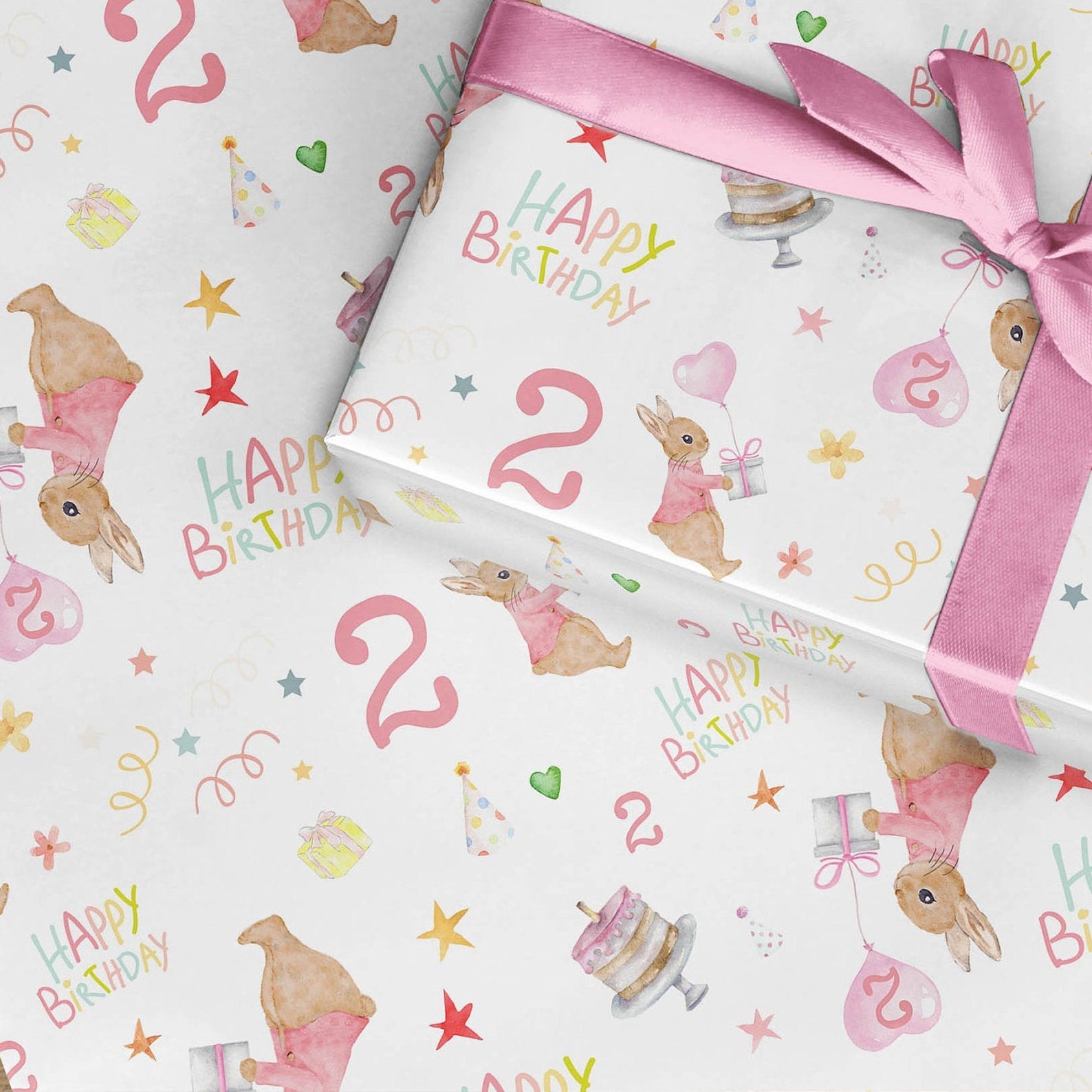 Kids 2nd Birthday Wrapping Paper Number 2 Birthday Boy | Etsy