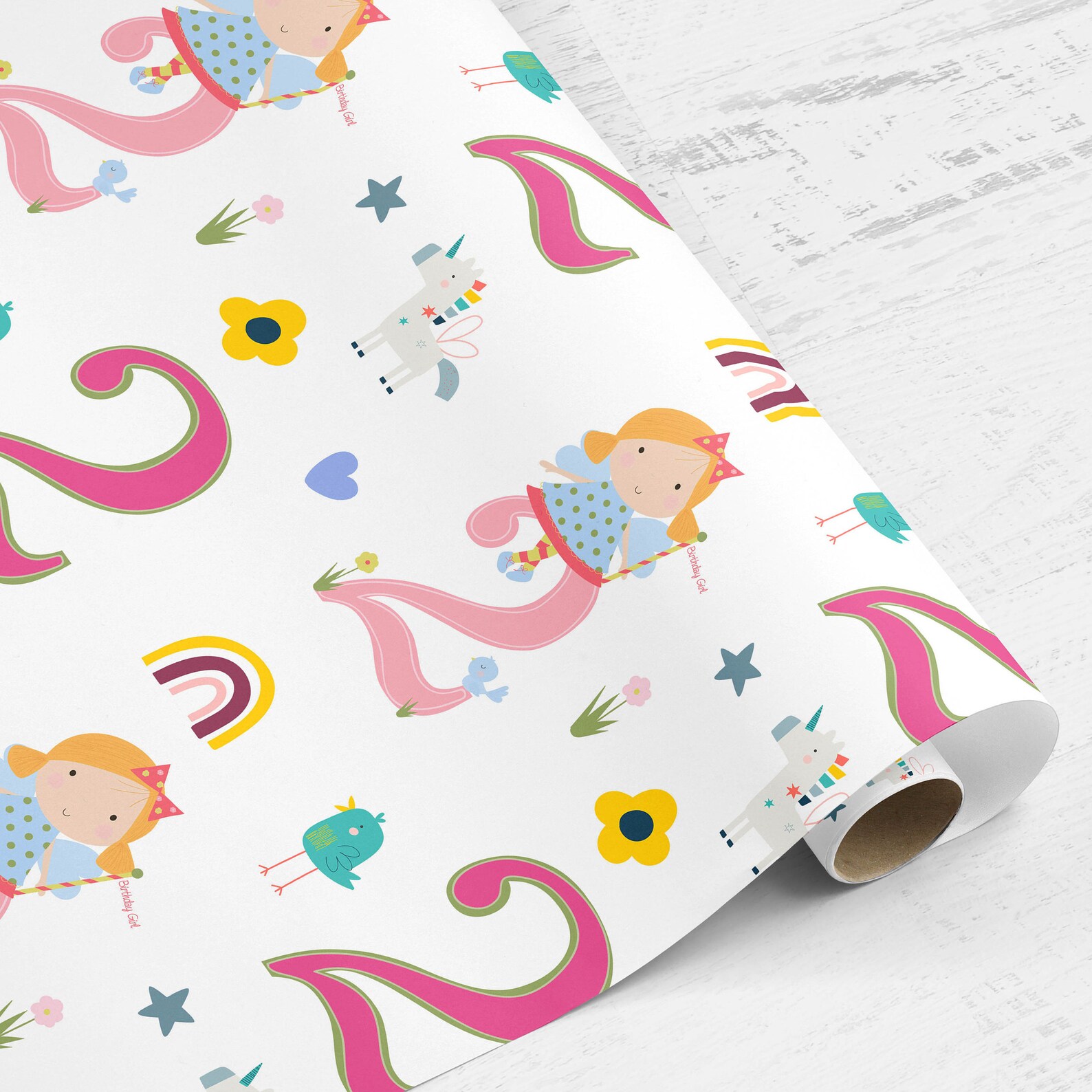 Kids Wrapping Paper Roll 2nd Birthday Wrapping Paper Roll Etsy UK