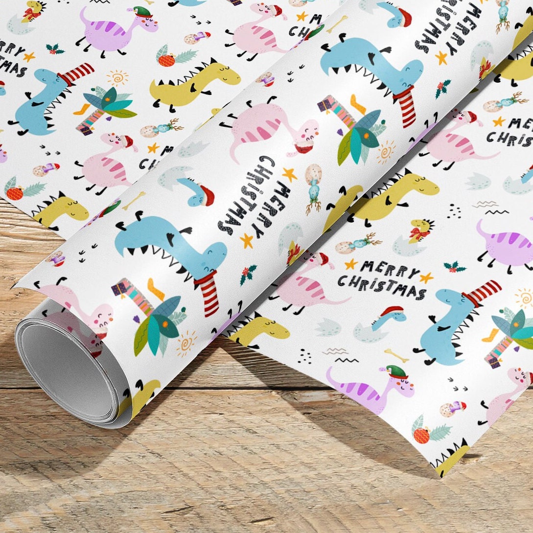 Roll Dinosaur Christmas Wrapping Paper Roll