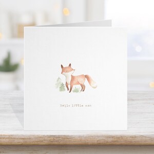 Nouvelle carte bébé garçons ou filles, carte personnalisée renard pour enfants