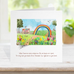 N'importe quel animal personnalisé carte commémorative de perte, carte de perte d'animal de compagnie de pont arc-en-ciel, carte de deuil animal, désolé pour votre carte de chien de perte, animal de compagnie RIP
