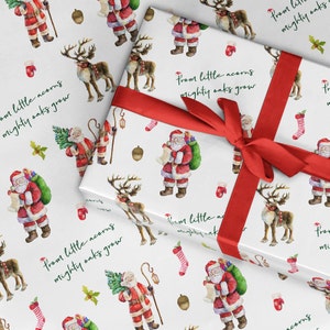 Bedankt leraar kerstinpakpapier, cadeaupapier klas, inpakpapier kerstleraar, kleine eikels eiken kerstmanpapier