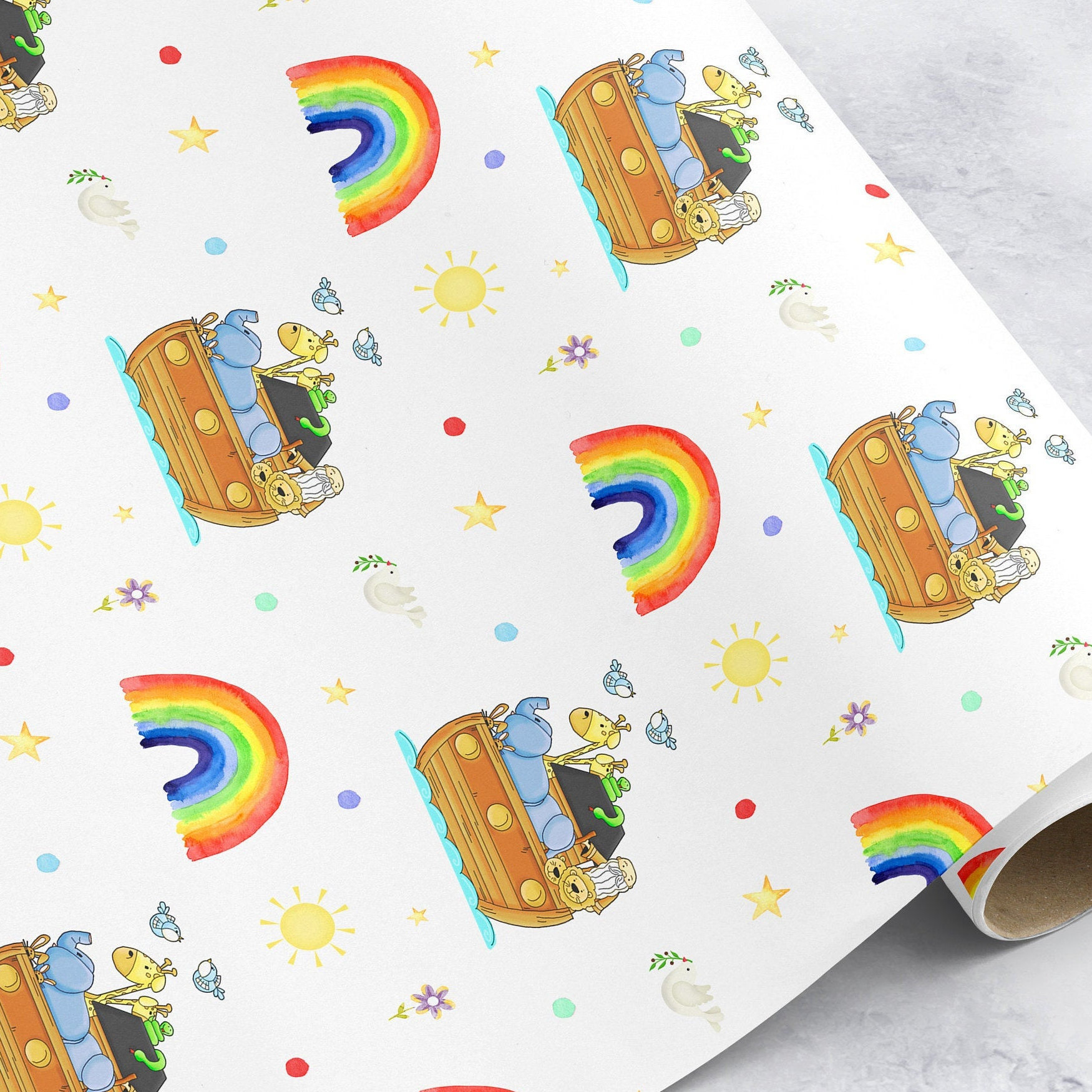 Christening Wrapping Paper Baptism Wrapping Paper Noahs Ark Etsy UK