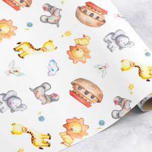 Rotolo di carta da regalo, carta per battesimo dell'Arca di Noè