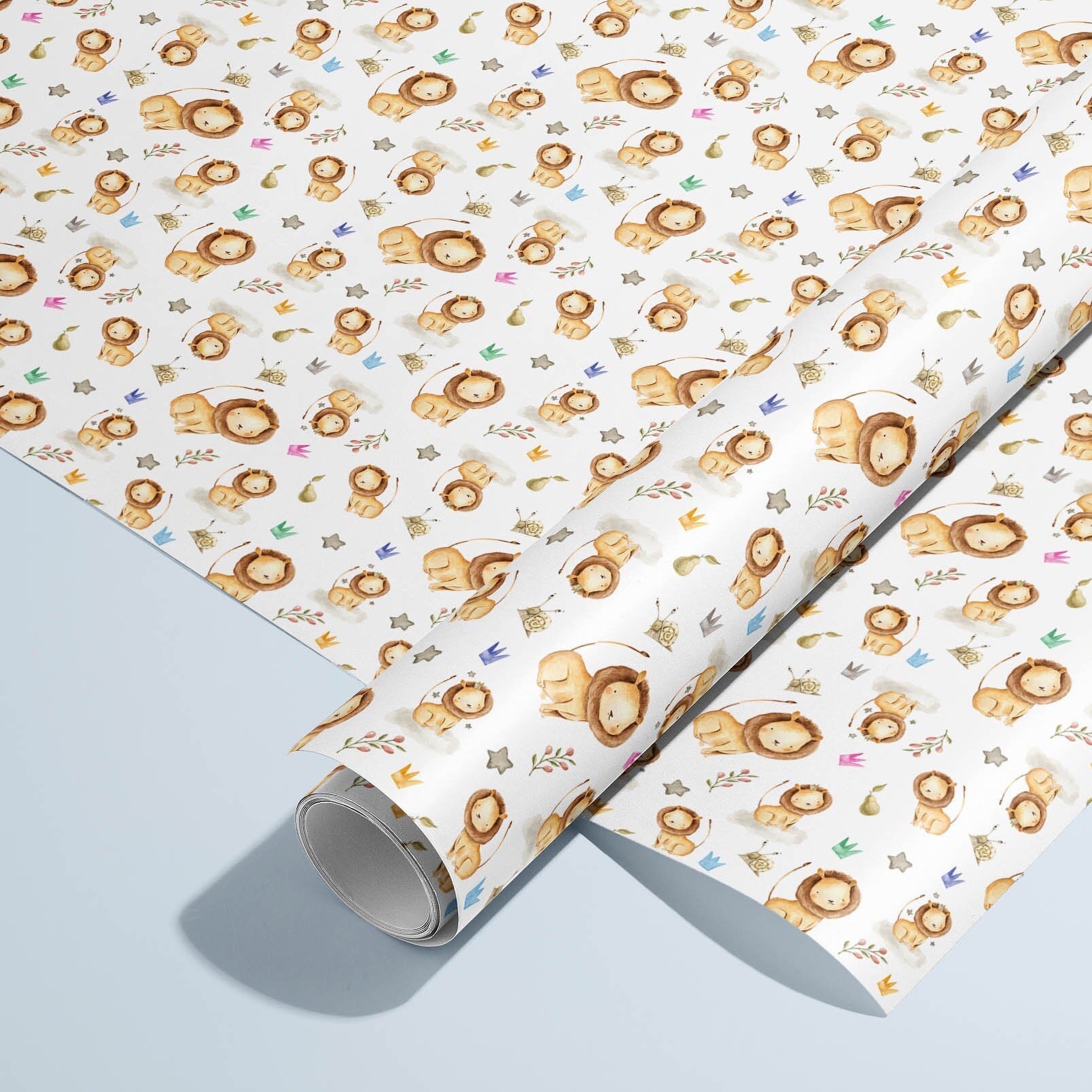 Lion Wrapping Paper Jungle Wrapping Paper Kids Birthday Gift Etsy