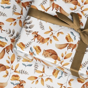 Carta da regalo Fox Woodland, carta da regalo, carta da regalo per compleanni, rotolo di carta da regalo, carta da regalo per, bella carta da regalo, carta da regalo+