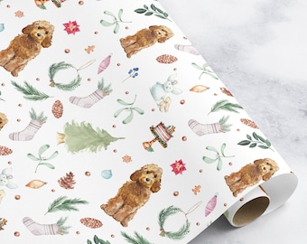 Cockapoo Wrapping Paper Roll, Cockapoo Christmas Wrapping Paper, Cockapoo Dog Gift Wrap